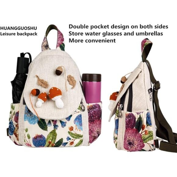 Backpack Purse for Women Rice Brown - Picture 7 of 7